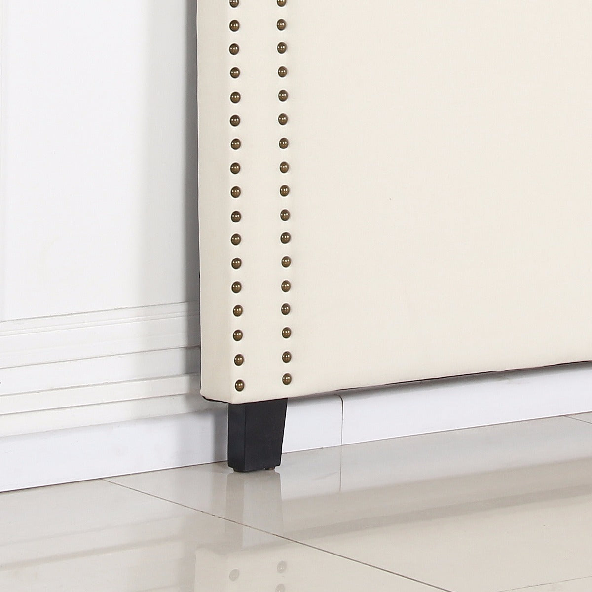 Batlow Square Bed Head, White Queen