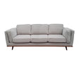 Frigiliana beige linen 3 seater sofa with double layered cushions and wooden frame