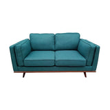 York Teal Fabric 2 Seater Sofa