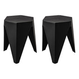 Leongatha Puzzle Stool, Black 2pcs
