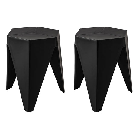 Leongatha Puzzle Stool, Black 2pcs