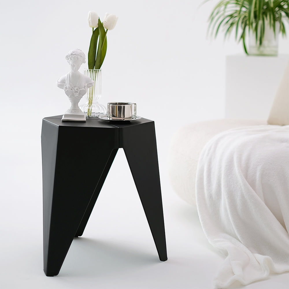 Leongatha Puzzle Stool, Black 2pcs