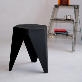 Safety Beach black polypropylene stackable puzzle stool 2pcs set in a contemporary room