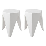 Leongatha Puzzle Stool, White 2pcs