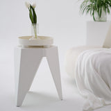 Leongatha Puzzle Stool, White 2pcs