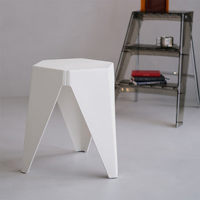 Safety Beach white polypropylene stackable puzzle stool 2pcs set in a contemporary room