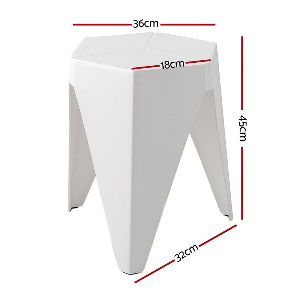 Leongatha puzzle stool white beside a kitchen island