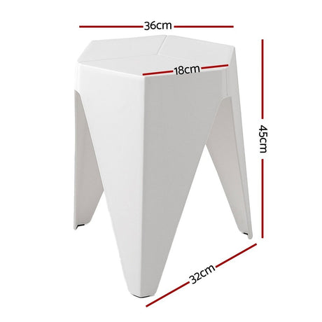 Leongatha puzzle stool white beside a kitchen island