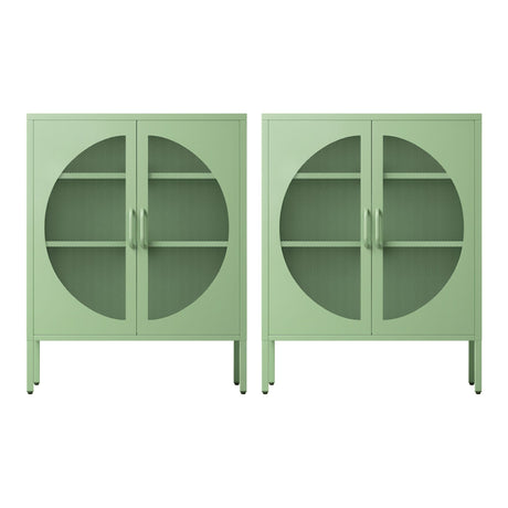 Glossop 2 Door Buffet Sideboard, Green 2pcs