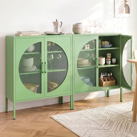 Glossop 2 Door Buffet Sideboard, Green 2pcs