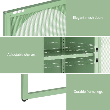 Red Cliffs 2 Door Buffet Sideboard, Green 2pcs