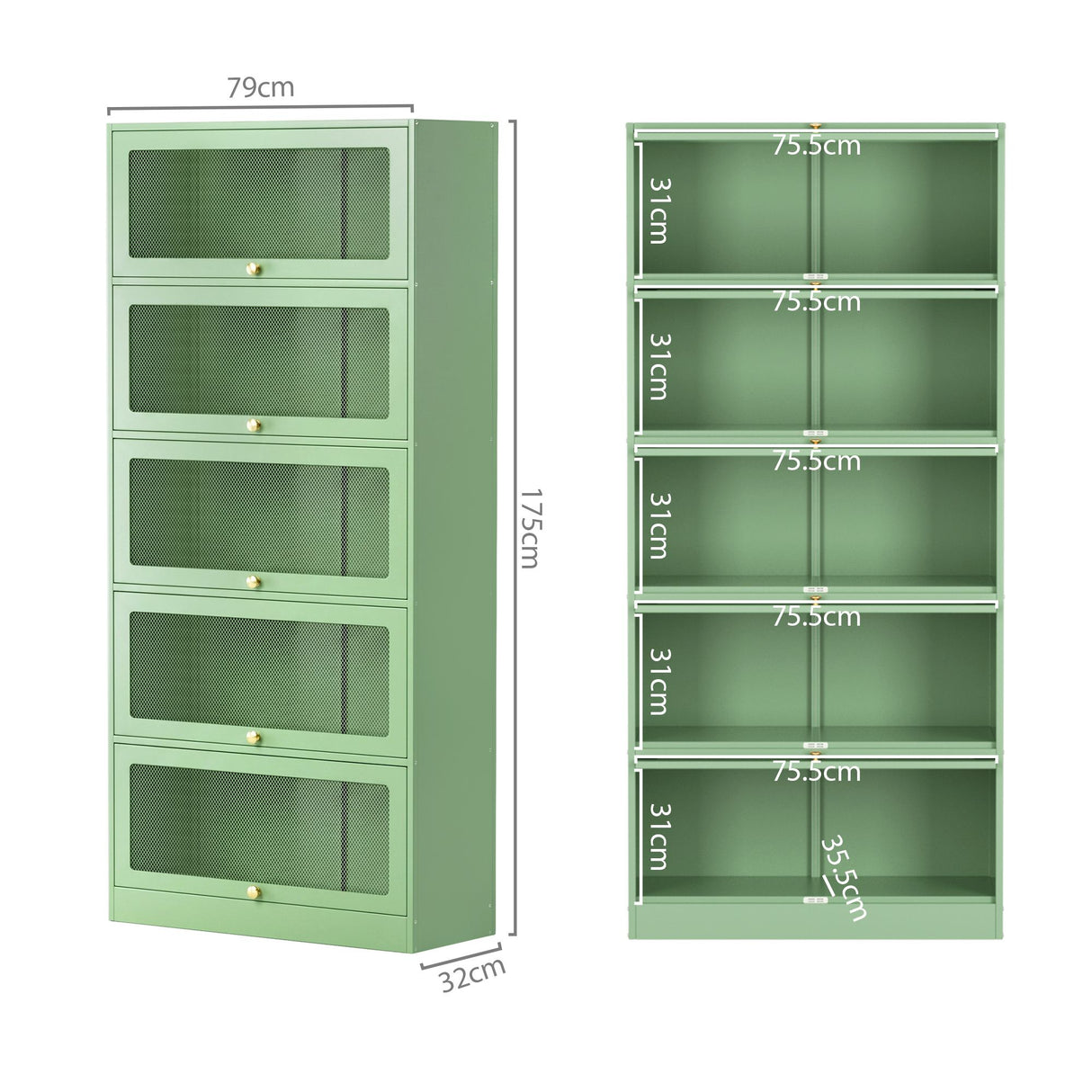 Loveday Buffet Sideboard, Light Green 2pcs