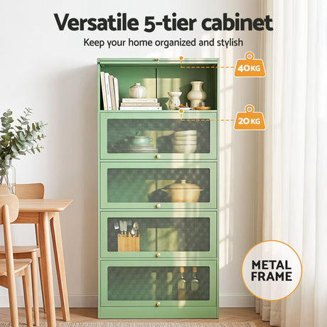 Loveday Buffet Sideboard, Light Green 2pcs