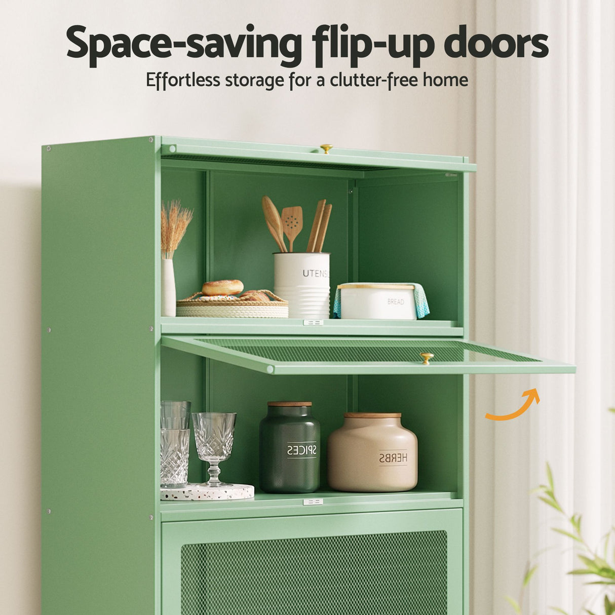 Loveday Buffet Sideboard, Light Green 2pcs
