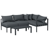 Gardeon 4 Seater Outdoor Aluminium Sofa Set 4 Piece Charcoal — Allure Home Collections