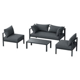 Gardeon 4 Seater Outdoor Aluminium Sofa Set 4 Piece Charcoal — Allure Home Collections