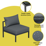 Gardeon 4 Seater Outdoor Aluminium Sofa Set 4 Piece Charcoal — Allure Home Collections
