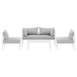 Nabawa Outdoor Lounge Set, 4 seater, White