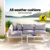 Nabawa Outdoor Lounge Set, 4 seater, White