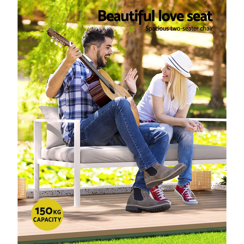 Nabawa Outdoor Lounge Set, 4 seater, White