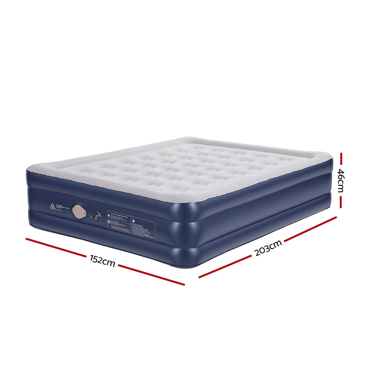 Minnewanka Queen Air Mattress, USB Pump Raised 46cm