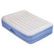 Opabin white and blue tall queen inflatable air mattress with pump