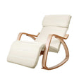 Linden beige cotton rocking chair in a modern living room