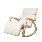 Linden beige cotton rocking chair in a modern living room