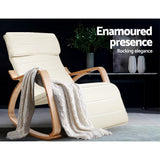 Afton Modern Rocking Armchair with Adjustable Footrest