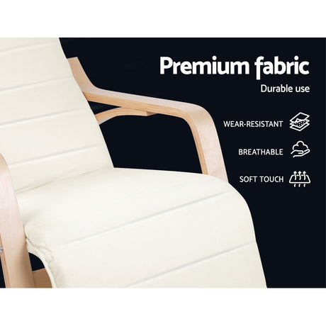 Afton Modern Rocking Armchair with Adjustable Footrest