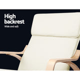 Artiss Beige Bentwood Rocking Armchair Footstool