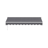 Instahut Retractable Folding Arm Awning Manual Sunshade 3M X 2M Grey