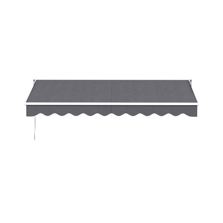 Instahut Retractable Folding Arm Awning Manual Sunshade 3M X 2M Grey