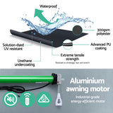 Instahut Retractable Folding Arm Awning Motorised Sunshade 3Mx2.5M Grey