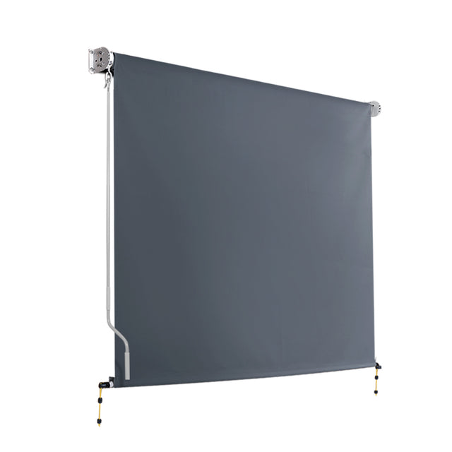 Instahut 2.4X2.5M Outdoor Blinds Awning Roll Down Canopy Retractable Outdoor Blinds Window Shade Grey