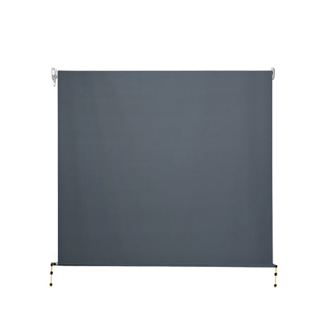 Instahut 2.4X2.5M Outdoor Blinds Awning Roll Down Canopy Retractable Outdoor Blinds Window Shade Grey