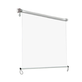 Mljet transparent clear PVC roll down cafe blind 1.5m x 2.4m lowered across patio opening