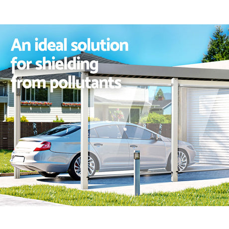 Instahut 1.5X2.4M Outdoor Blinds Clear Roll Down Awning Retractable Outdoor Blinds Water Wind Proof Transparent