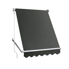 Trogir grey fixed pivot arm window awning 1.5m x 2.1m angled over window