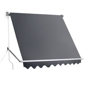 Trogir grey fixed pivot arm window awning 2.4m x 2.1m angled over window