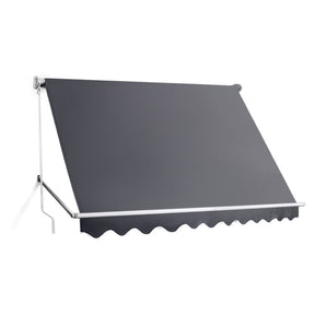 Trogir grey fixed pivot arm window awning 2.8m x 2.1m angled over window