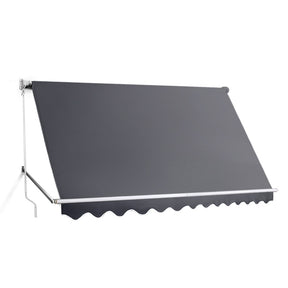 Trogir grey fixed pivot arm window awning 3.1m x 2.1m angled over window
