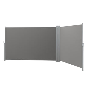 Zadar grey retractable side awning privacy screen 1.8m x 6.0m extended beside patio