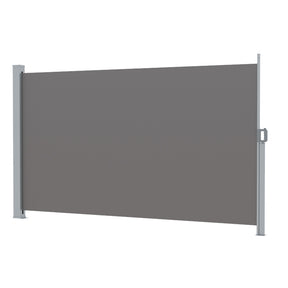 Zadar grey retractable side awning privacy screen 1.8m x 3.0m extended beside patio