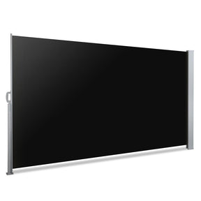 Zadar black retractable side awning privacy screen 2.0m x 3.0m extended beside patio
