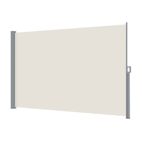 Zadar cream retractable side awning privacy screen 2.0m x 3.0m extended beside patio