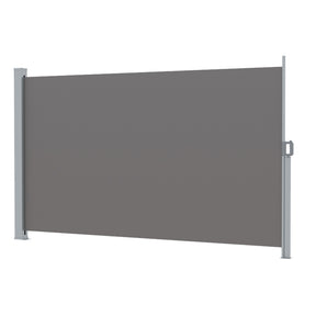 Zadar grey retractable side awning privacy screen 2.0m x 3.0m extended beside patio