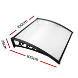 Instahut Window Door Awning 1mx1m Transparent Panel