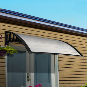 Hvar transparent polycarbonate window and door awning canopy 1.0m x 2.0m mounted above doorway