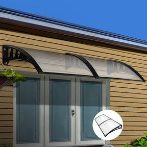 Hvar transparent polycarbonate window and door awning canopy 1.0m x 2.4m mounted above doorway